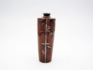 能川製象嵌竹図小花瓶